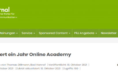 PR Journal: AFK feiert ein Jahr Online Academy